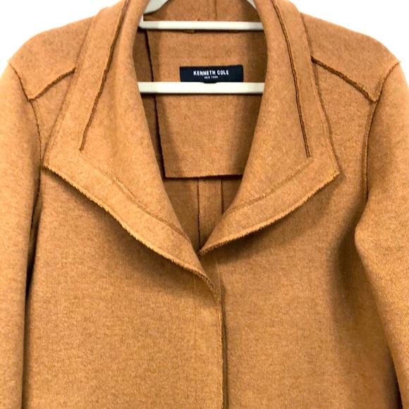 Kenneth Cole Classic Longline Camel Color Wool Blend Coat Small